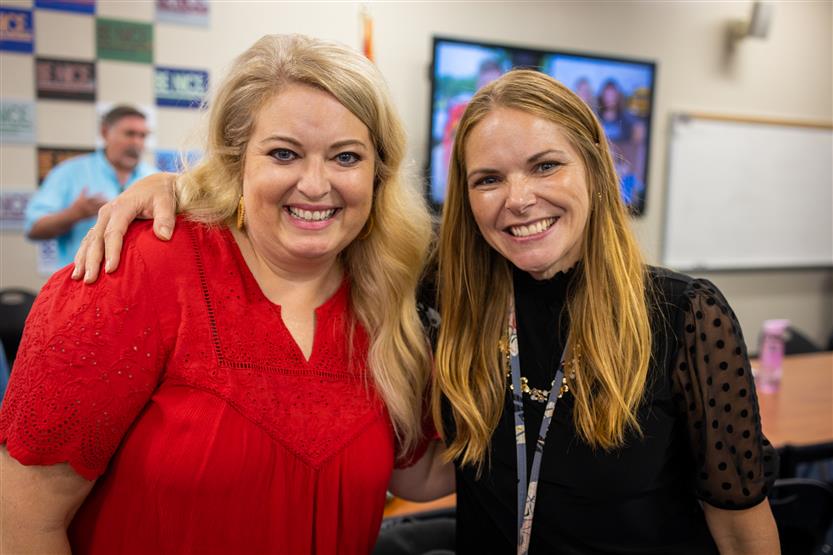 A PTO president and the Oak View Elementary school principal